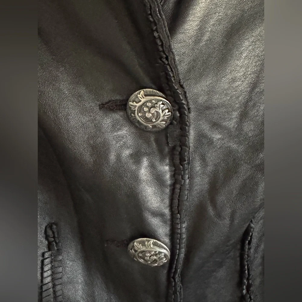 DANIER Y2K black leather Jacket size XS - Picture 5 of 15